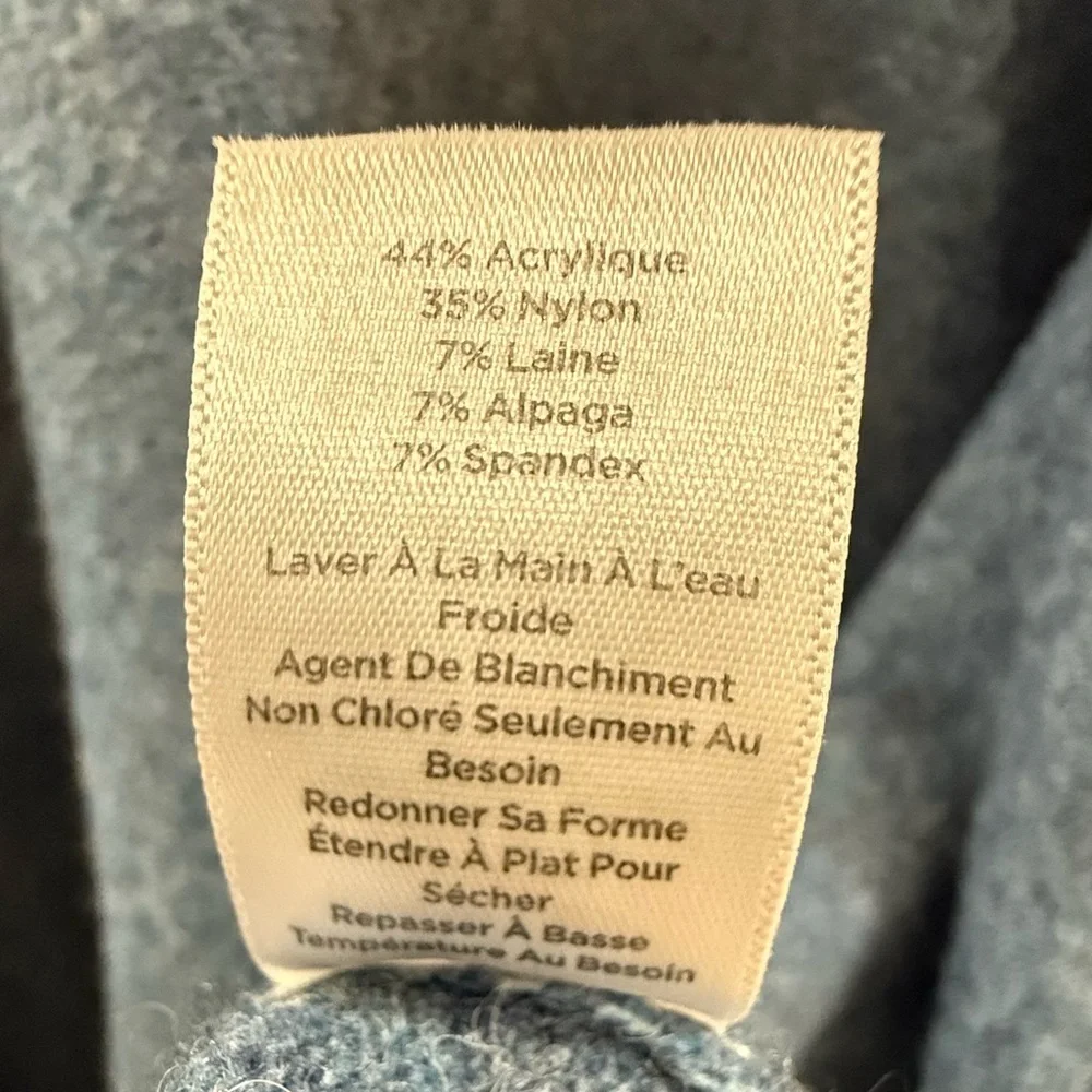 Talbots Blue Long Open Front Cardigan Sweater Wool Alpaca Blend Size M